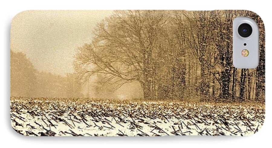 Corn Field iPhone 8 Case featuring the photograph Snow Day by Steve Godleski