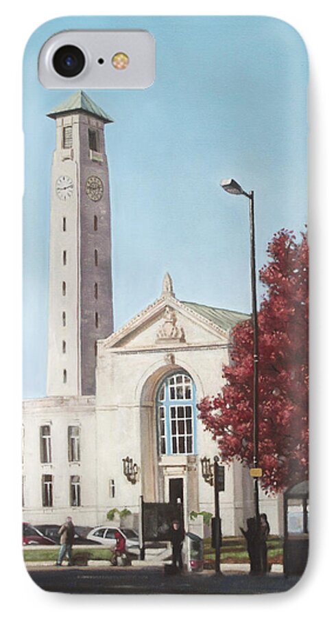 Southampton iPhone 8 Case featuring the painting Southampton Civic Center public building by Martin Davey