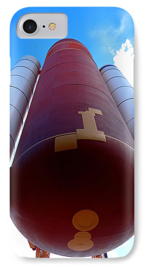 Nasa iPhone 8 Case featuring the photograph Space Shuttle Fuel Tank and Boosters by Katy Hawk