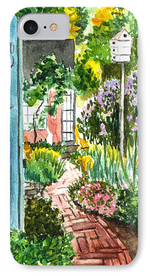 Spring Garden iPhone 8 Case featuring the painting Spring Garden by Clara Sue Beym