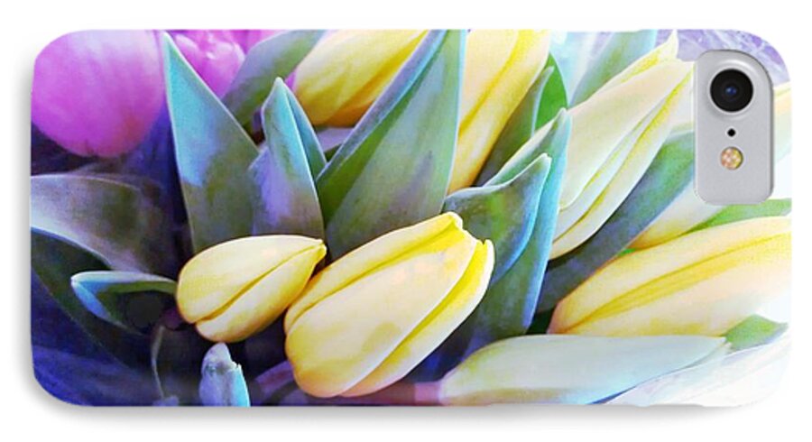 Spring iPhone 8 Case featuring the digital art Spring Tulips by Michelle Frizzell-Thompson