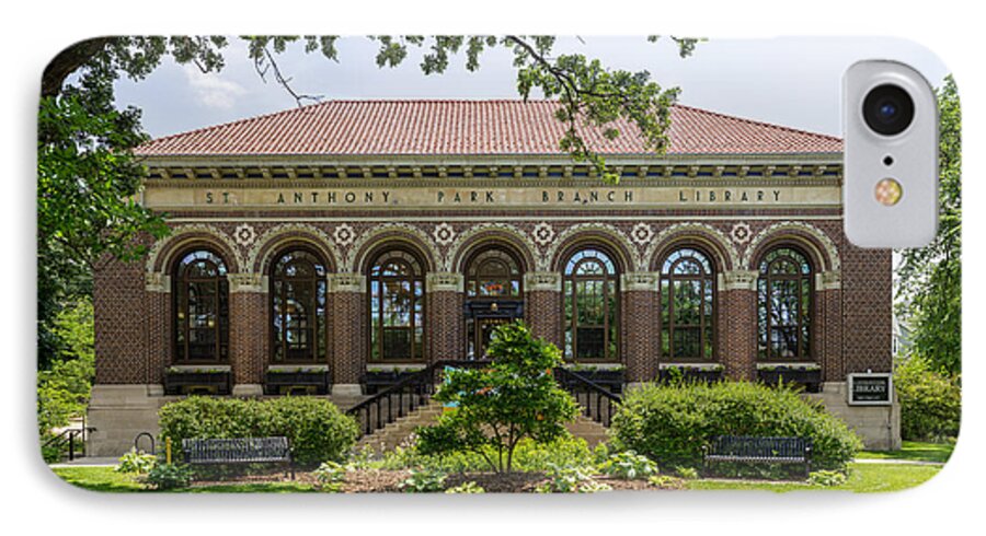 Library iPhone 8 Case featuring the photograph St Anthony Park Library by Mike Evangelist
