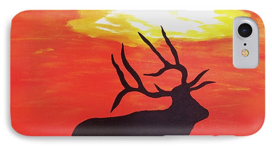 Elk iPhone 8 Case featuring the painting Standing Guard by Matthew Griswold