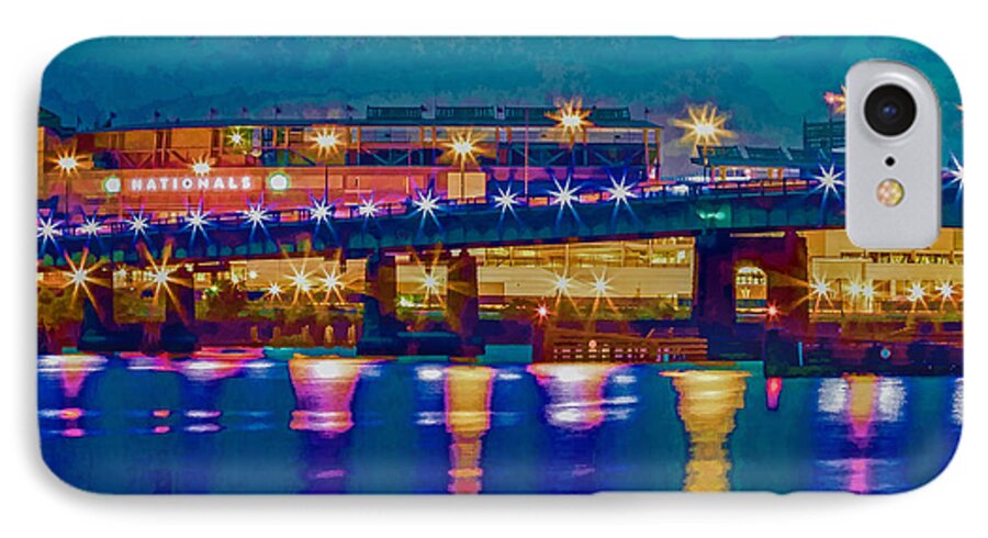 Baseball iPhone 8 Case featuring the photograph Starry Night at Nationals Park by Jerry Gammon