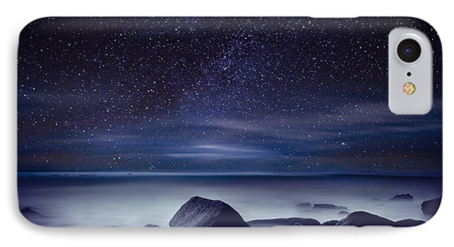 Night iPhone 8 Case featuring the photograph Starry night by Jorge Maia