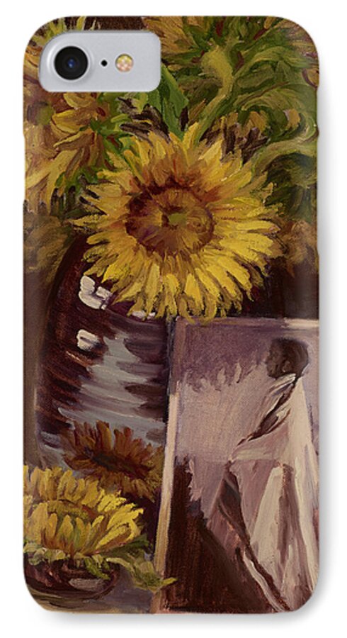 Sunflower iPhone 8 Case featuring the painting Sunflower by Jane Thorpe