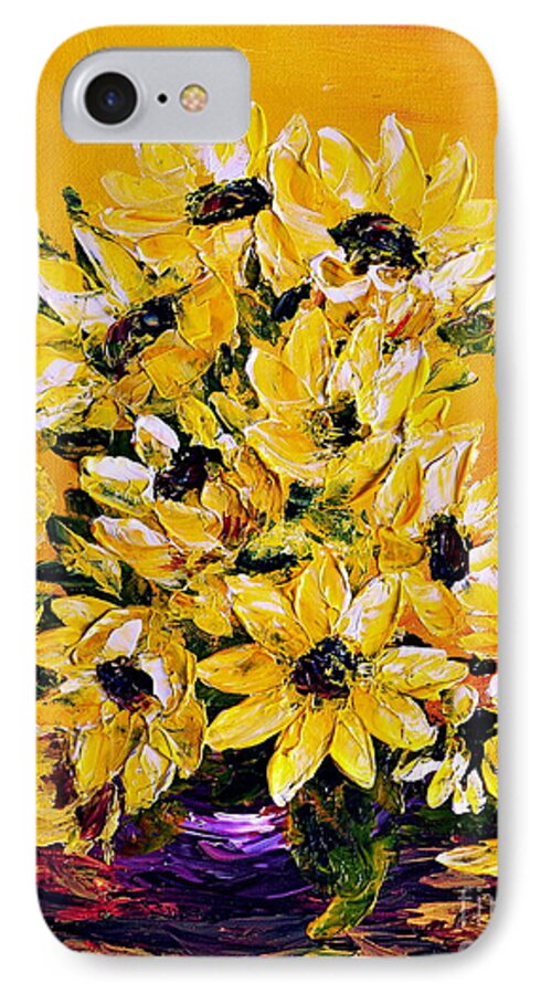 Acrylic iPhone 8 Case featuring the painting SUNFLOWERS no.3 by Teresa Wegrzyn
