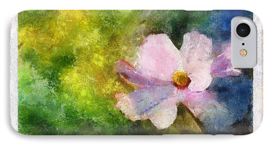 Cosmos iPhone 8 Case featuring the painting Sunny Pink Cosmos by Teri Atkins Brown