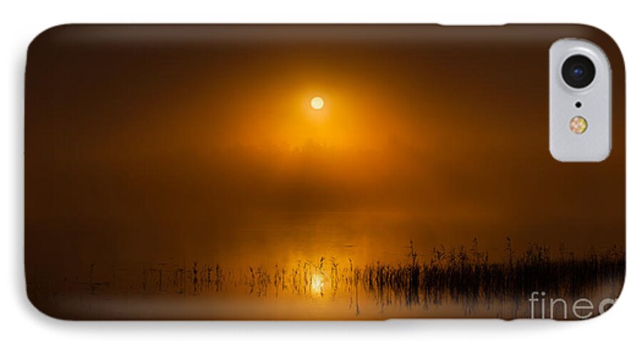 Sunrise In The Fog iPhone 8 Case featuring the photograph Sunrise in the fog by Torbjorn Swenelius