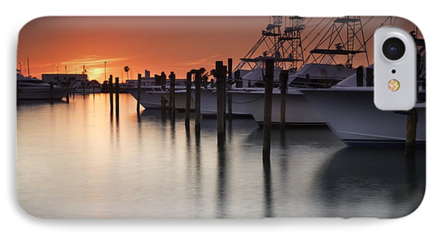 Boats iPhone 8 Case featuring the photograph Sunset at the Pelican Yacht Club by Fran Gallogly