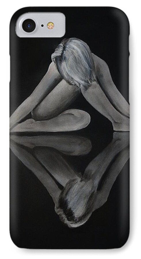 Female Nude iPhone 8 Case featuring the painting Symmetry in Paint by Eric Dee