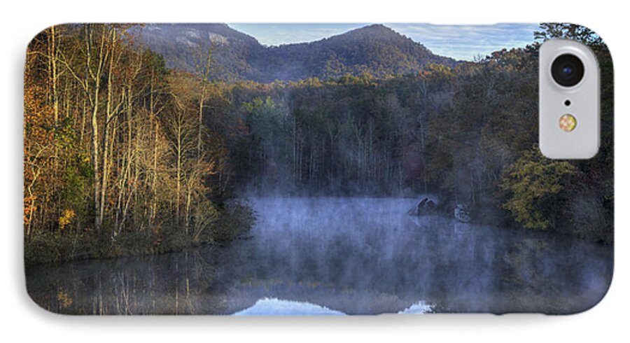Table Rock Sunrise iPhone 8 Case featuring the photograph Table Rock Foggy Morning by David Waldrop