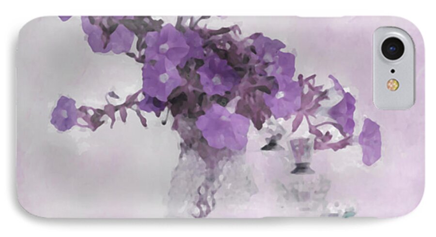 Petunias iPhone 8 Case featuring the photograph The Broken Branch - Digital Watercolor by Sandra Foster