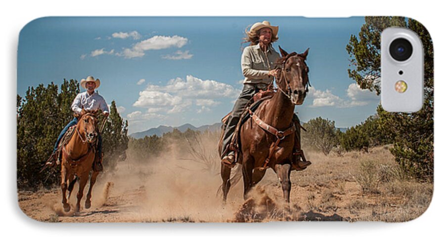 Cowboys iPhone 8 Case featuring the photograph The Chase by Sherry Davis
