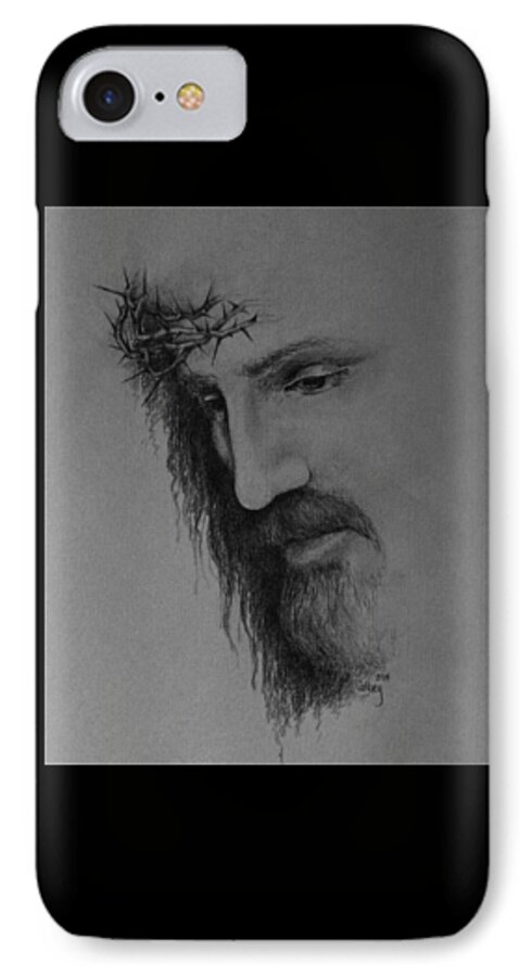Jesus iPhone 8 Case featuring the drawing The Crown by Catherine Howley