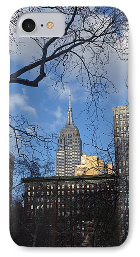 January 2015 iPhone 8 Case featuring the photograph The Empire State Building by Mary Capriole