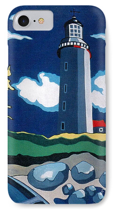 Lighthouse iPhone 8 Case featuring the painting The Lighthhouse by Joyce Gebauer