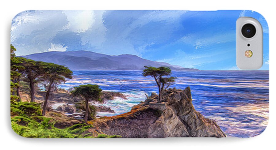 Lone Cypress iPhone 8 Case featuring the painting The Lone Cypress by Dominic Piperata