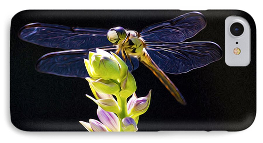 Dragon Fly iPhone 8 Case featuring the photograph The painted Dragon lady by Terry Cosgrave