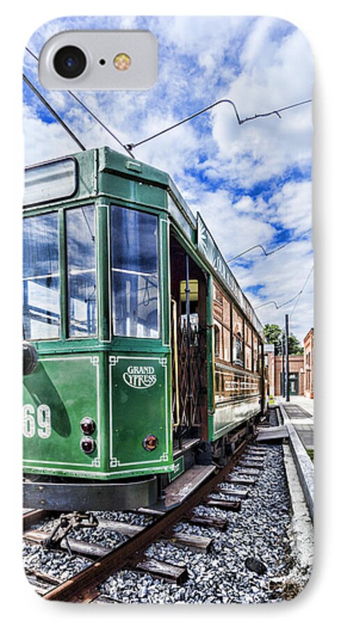 Colesville iPhone 8 Case featuring the photograph The STIB 1069 streetcar at the National Capital Trolley Museum i by William Kuta