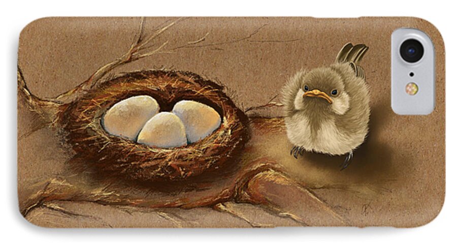 Bird iPhone 8 Case featuring the painting This is my nest? by Veronica Minozzi