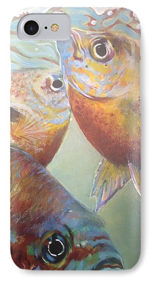Fish iPhone 8 Case featuring the painting Three Fish by Jan Swaren