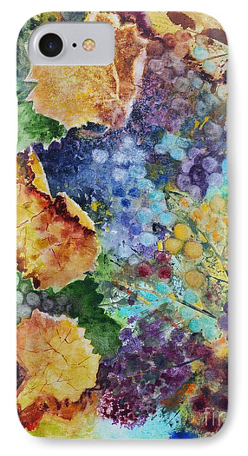 Leaves iPhone 8 Case featuring the painting Three Leaves by Karen Fleschler