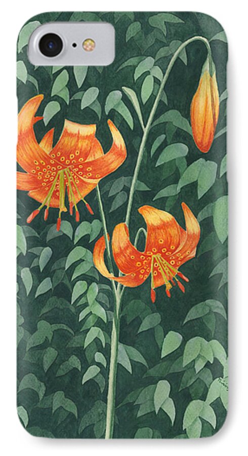 Tiger Lily iPhone 8 Case featuring the painting Tiger Lily by Timothy Livingston