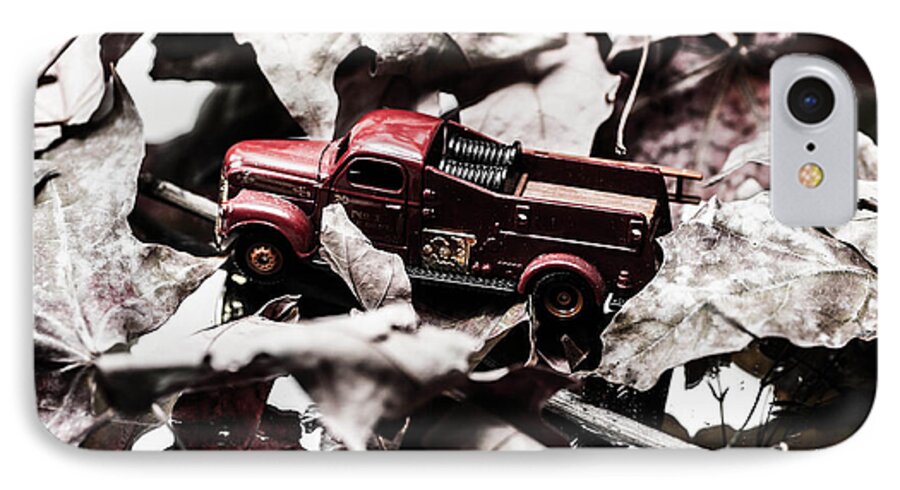  iPhone 8 Case featuring the photograph TOY fire truck by Gerald Kloss