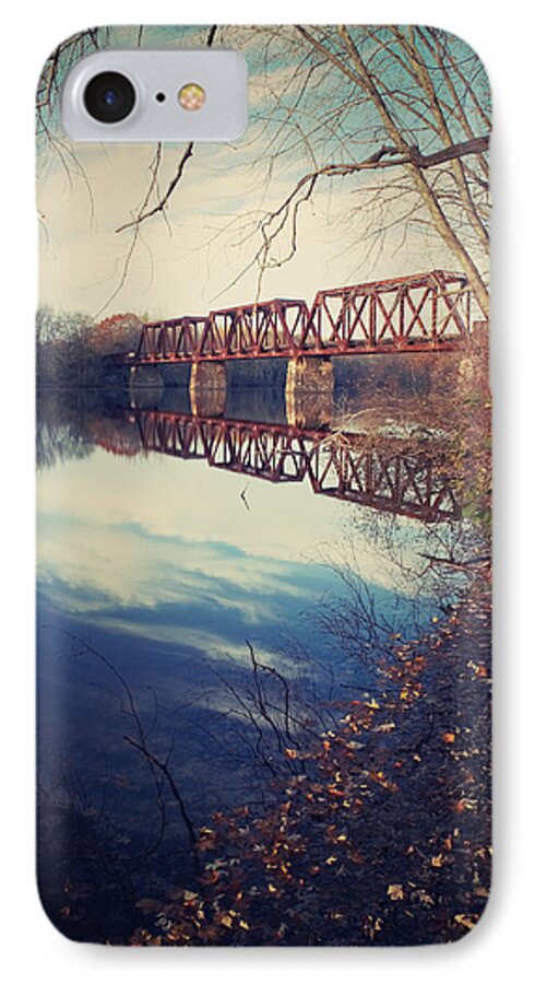 Saco Maine iPhone 8 Case featuring the photograph Tracks and Reflections by Jeremy McKay