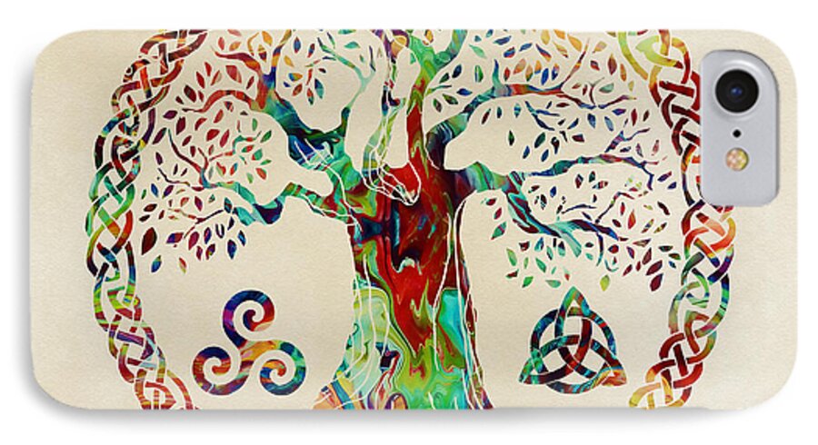 Tree Of Life iPhone 8 Case featuring the mixed media Tree Of Life by Olga Hamilton