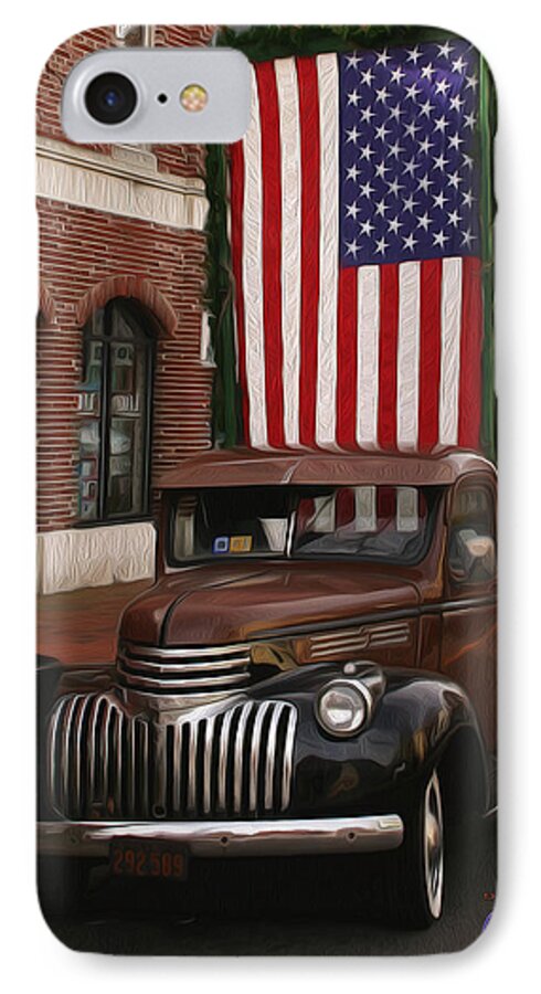 Old Glory iPhone 8 Case featuring the digital art Truckin Old Glory by Joe Paradis