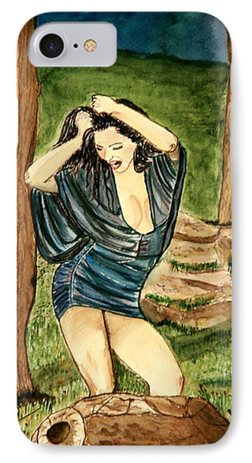 Nude Framed Prints iPhone 8 Case featuring the painting Truly Passion by Shlomo Zangilevitch