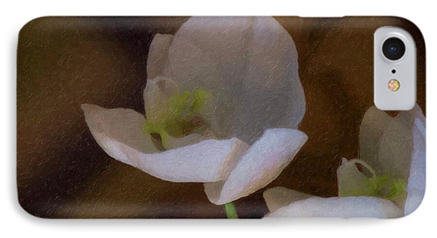 White iPhone 8 Case featuring the photograph Two White Orchids by Linda Matlow