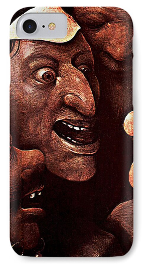 Hieronymus Bosch iPhone 8 Case featuring the digital art Ugly Faces by Hieronymus Bosch