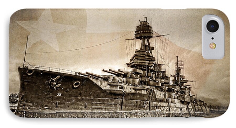 Battleship iPhone 8 Case featuring the photograph U.S.S. Texas by Ken Smith