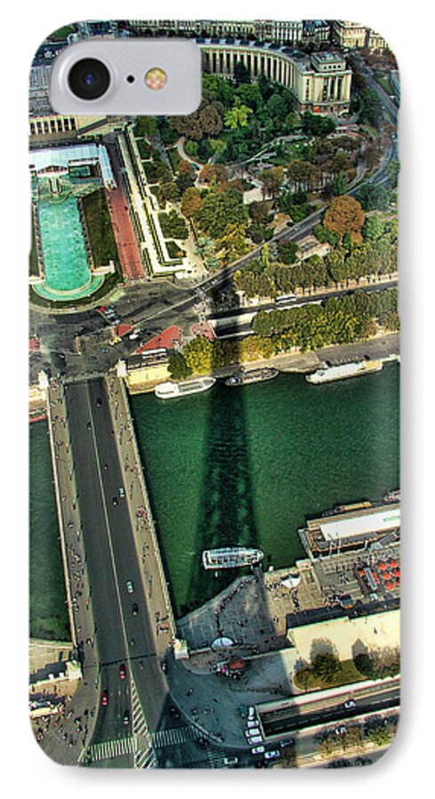 Eiffel Tower iPhone 8 Case featuring the photograph View from the Eiffel Tower by Kathy Churchman