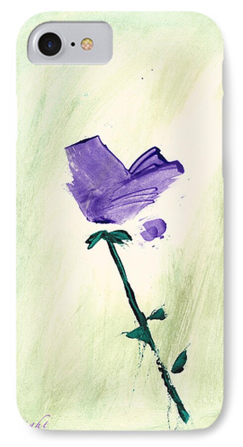 Violet iPhone 8 Case featuring the painting Violet Solo by Frank Bright