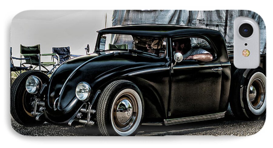 Black iPhone 8 Case featuring the photograph VW Bug by Ron Roberts
