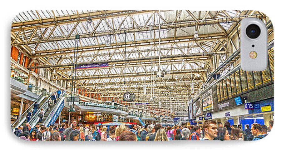 Trains iPhone 8 Case featuring the digital art Waterloo Station by Andrew Middleton