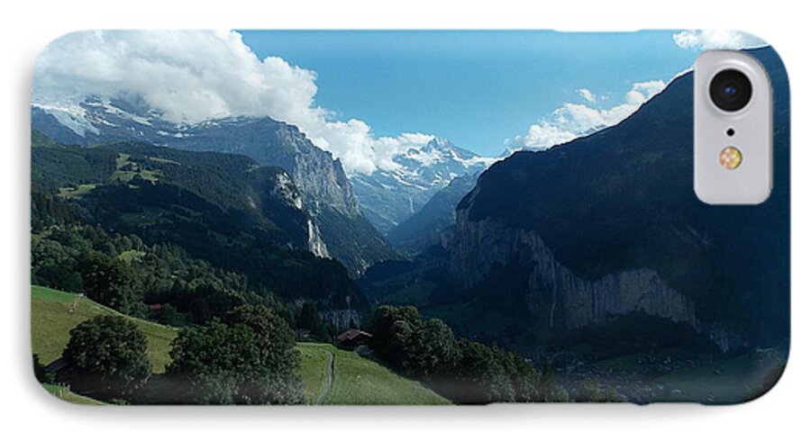 Wengen iPhone 8 Case featuring the photograph Wengen View of the Alps by Nina Kindred