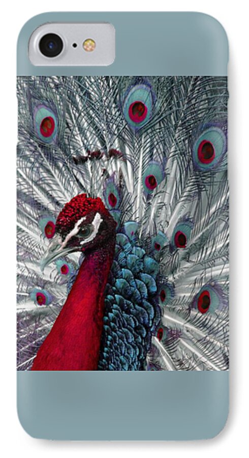 Peacock iPhone 8 Case featuring the photograph What If - A Fanciful Peacock by Ann Horn