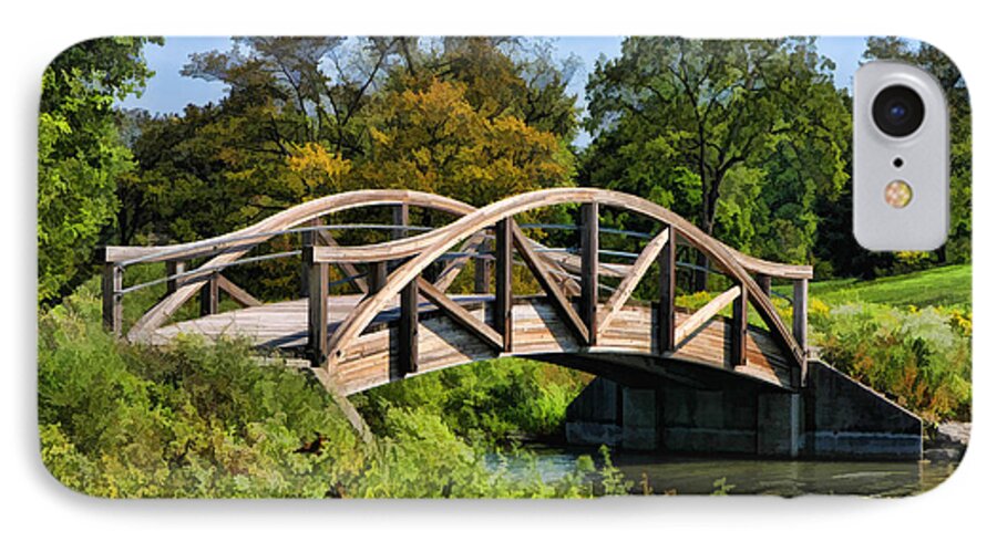 Wheaton iPhone 8 Case featuring the painting Wheaton Northside Park Bridge by Christopher Arndt