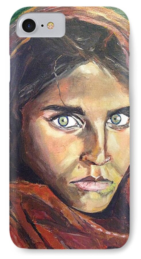 Afghan Girl iPhone 8 Case featuring the painting Who's That Girl? by Belinda Low