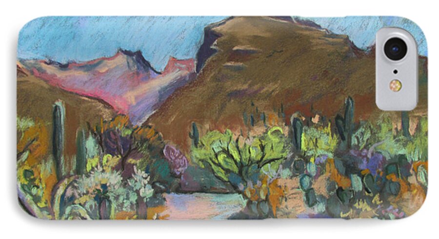 Tuscon iPhone 8 Case featuring the painting Wild Tuscon by Linda Novick