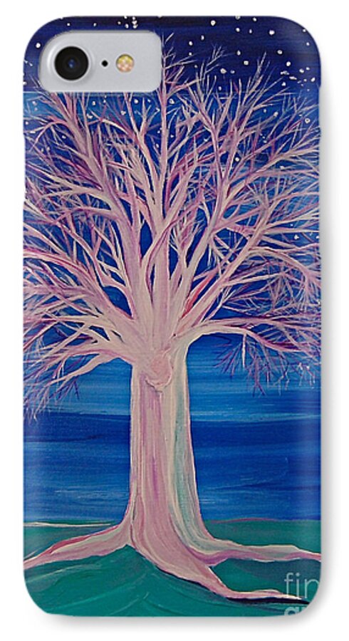 Tree iPhone 8 Case featuring the painting Winter Fantasy Tree by First Star Art