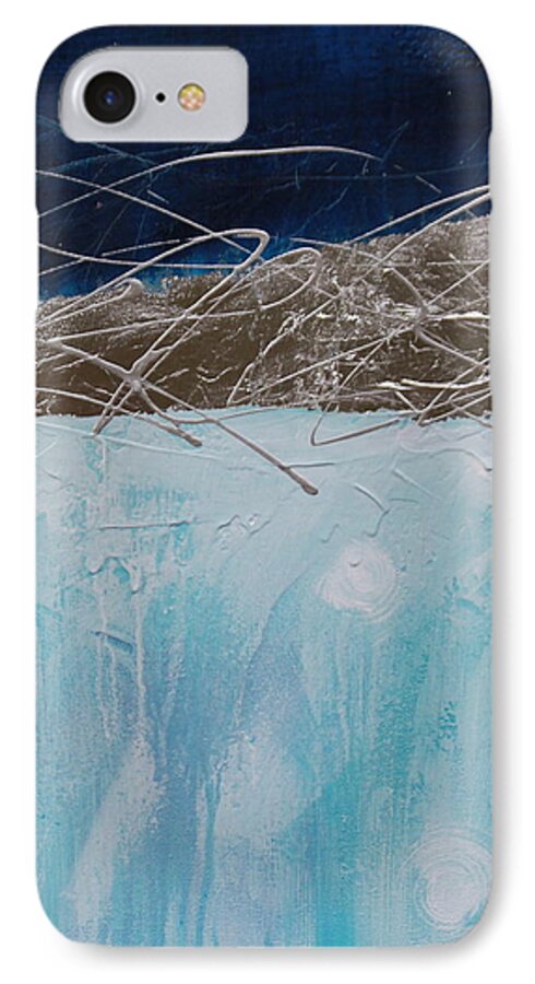 Abstract iPhone 8 Case featuring the painting Winter Snow #3 by Lauren Petit