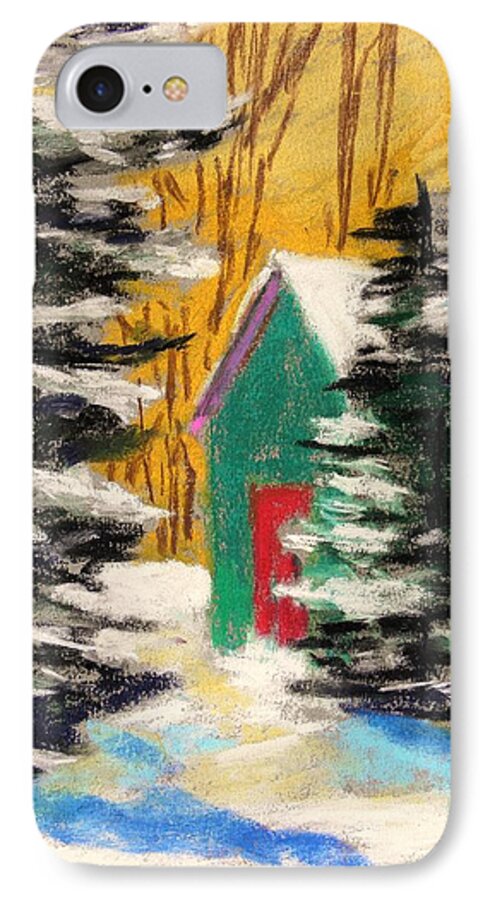 Pastel iPhone 8 Case featuring the painting Winter Twilight by John Williams