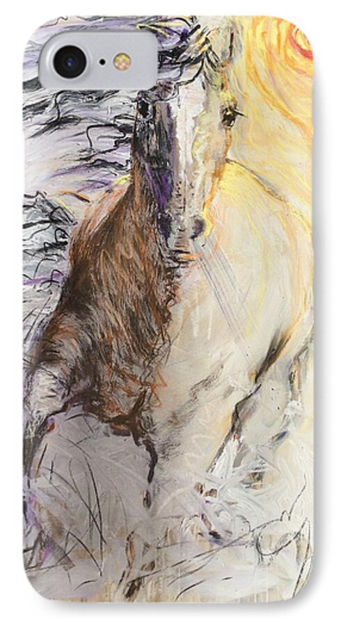 Paintings iPhone 8 Case featuring the painting Year Of The Horse by Elizabeth Parashis