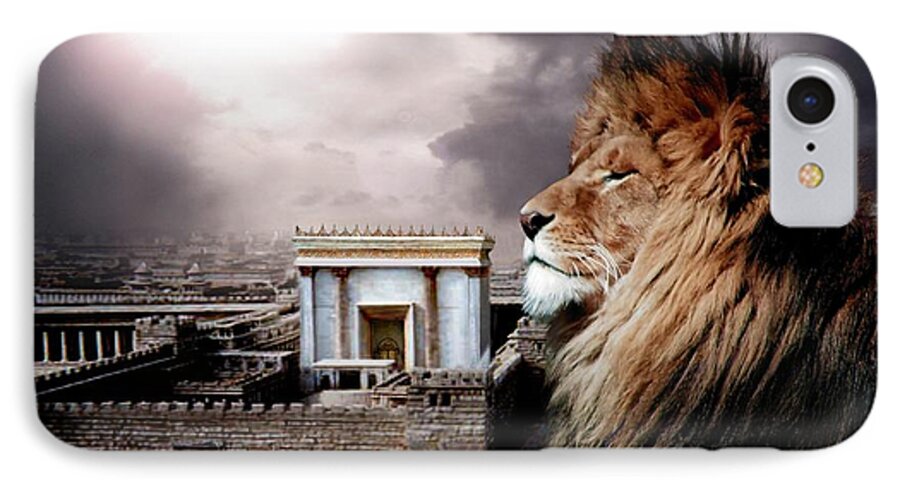 Lions iPhone 8 Case featuring the digital art Yeshua in the Outer Court by Bill Stephens
